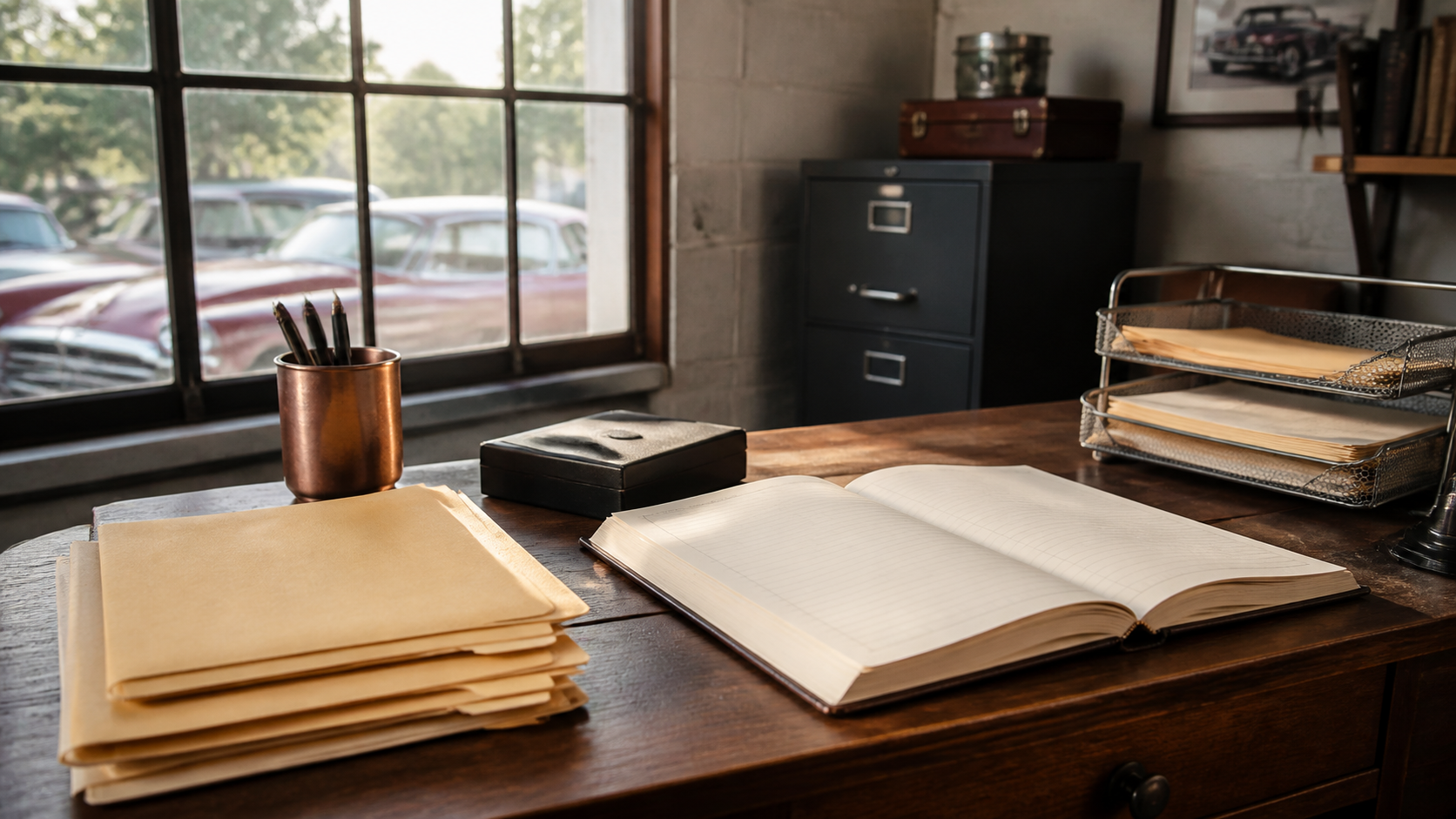 Organized shop financial and operational records